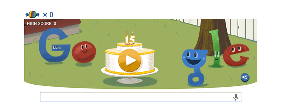 Google Doodle por el cumpleaños 15 de Google